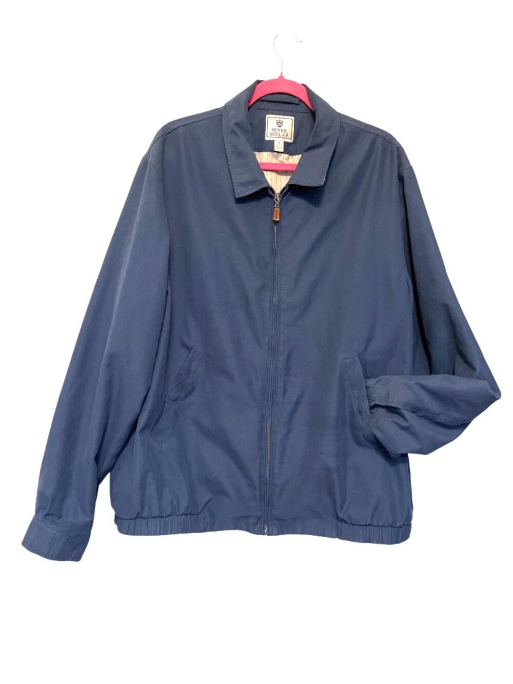 Vintage Peter Millar Mens Blue Harrington Lightweight Full-Zip Golf Jacket XL